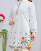 Ivory Sunkissed Petals Threadwork Cotton Co-ord