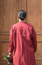 Maroon Antifit Co-ord Set with wide legged pyjama