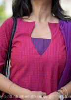 Avni Rose Plaid Top Dupatta Set