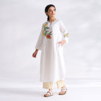 Anaar Patchwork Cotton Kurta Set - Yellow