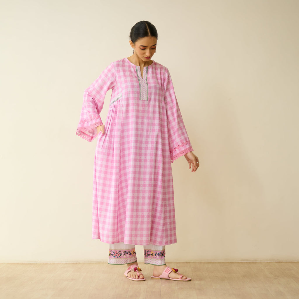Countryside Seersucker Cotton Kurta Set