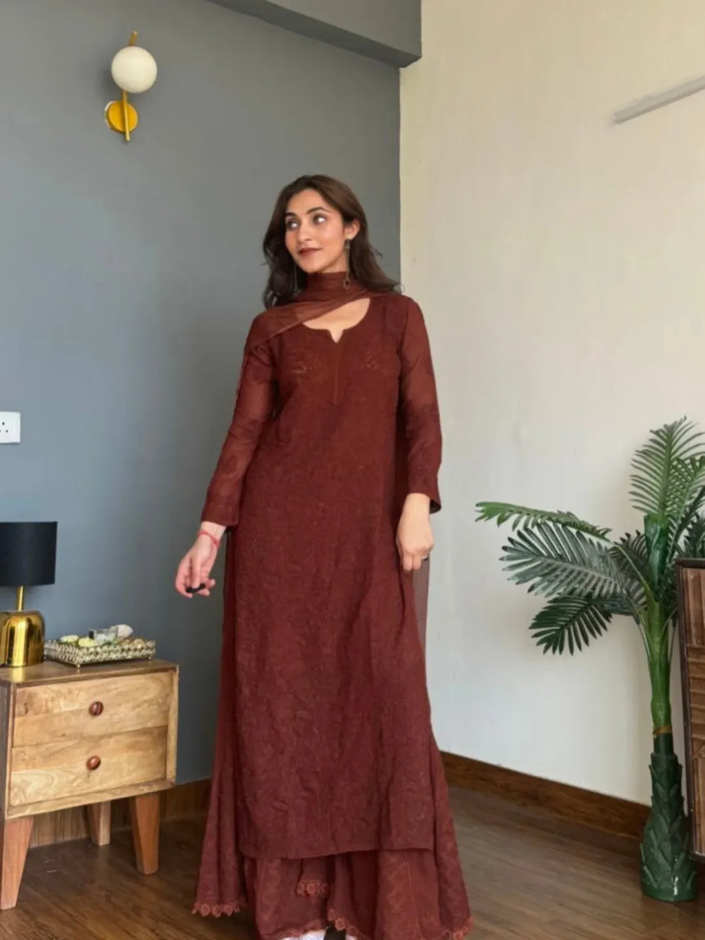 Zoya Azure Chikankari Kurta Set
