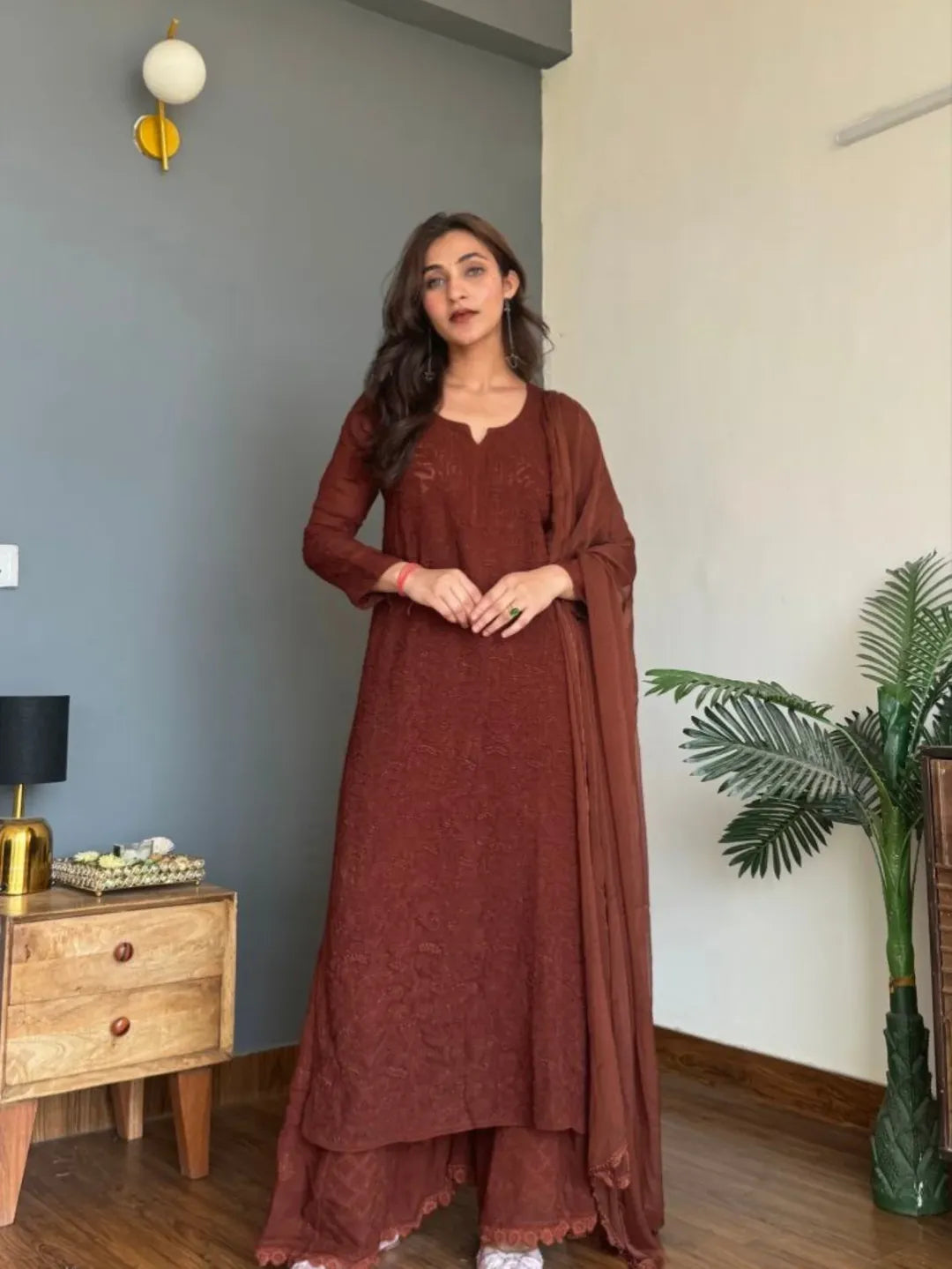 Zoya Azure Chikankari Kurta Set
