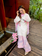 Evara Pastel Pink Embroidered Suit Set
