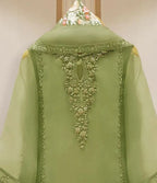 Urmila Pista Green 4-Piece Stitched Organza Dress