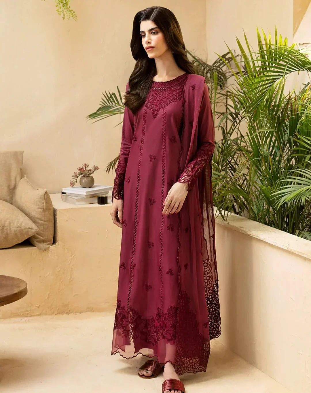 Kritika Majestic Wine Suit Set