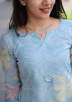 Meera Snow Glint Top Dupatta Set