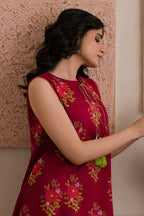 Mahira Gul Maroon Floral Palazzo Suit Set