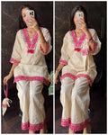 Festive Coord with Potli – Ivory
