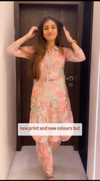 Indu White Matwa Handblock Co-ord Set