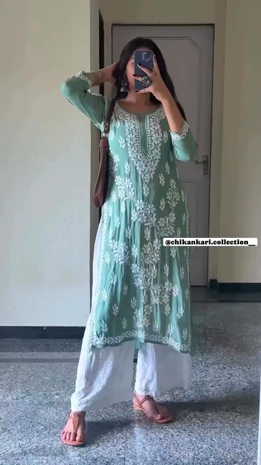 Kairavi White Chikankari Kurti Pant Set