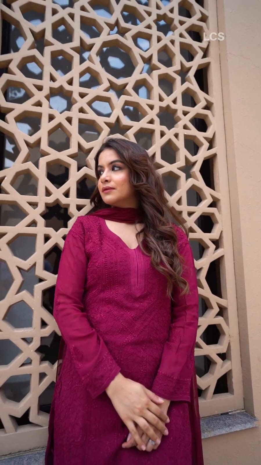 Meher Maroon Georgette Straight Kurta Set