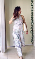 Mint Blossom Printed Kurta Set
