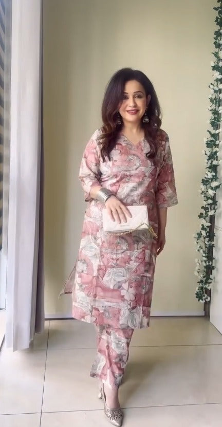 Blush Garden Printed Kurta Set