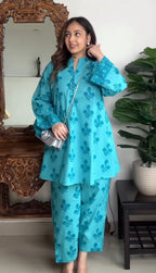 Kiara Teal Bloom Co-ord Set