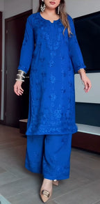 Inaaya Blue Chikankari Kurta Set 💙✨