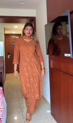 Aafreen Mocha Chikankari Kurta Set