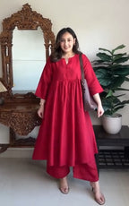 Women Regular A-Line Kurta With Trousers