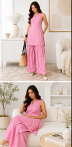 Blush Pink Minimal Farshi Salwar Set