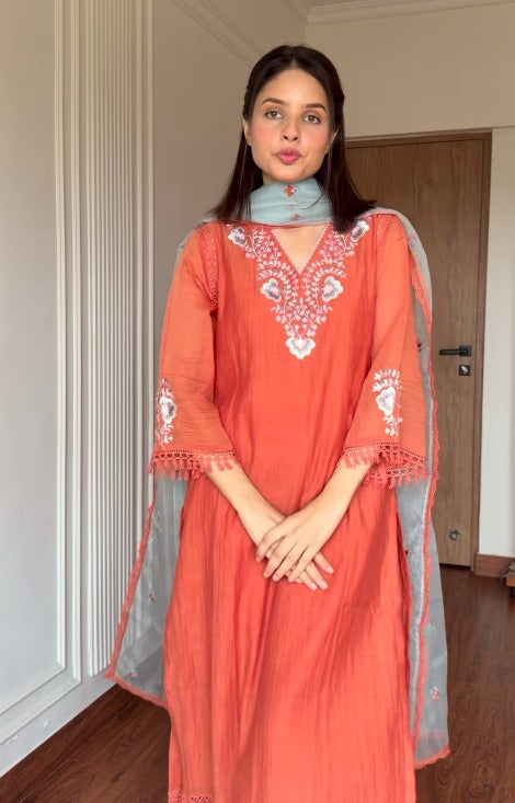Syra Luxe Embroidered Farshi Suit Set