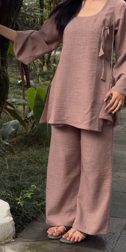 Elara Mocha Linen Co-Ord Set