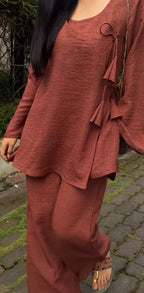 Elara Mocha Linen Co-Ord Set