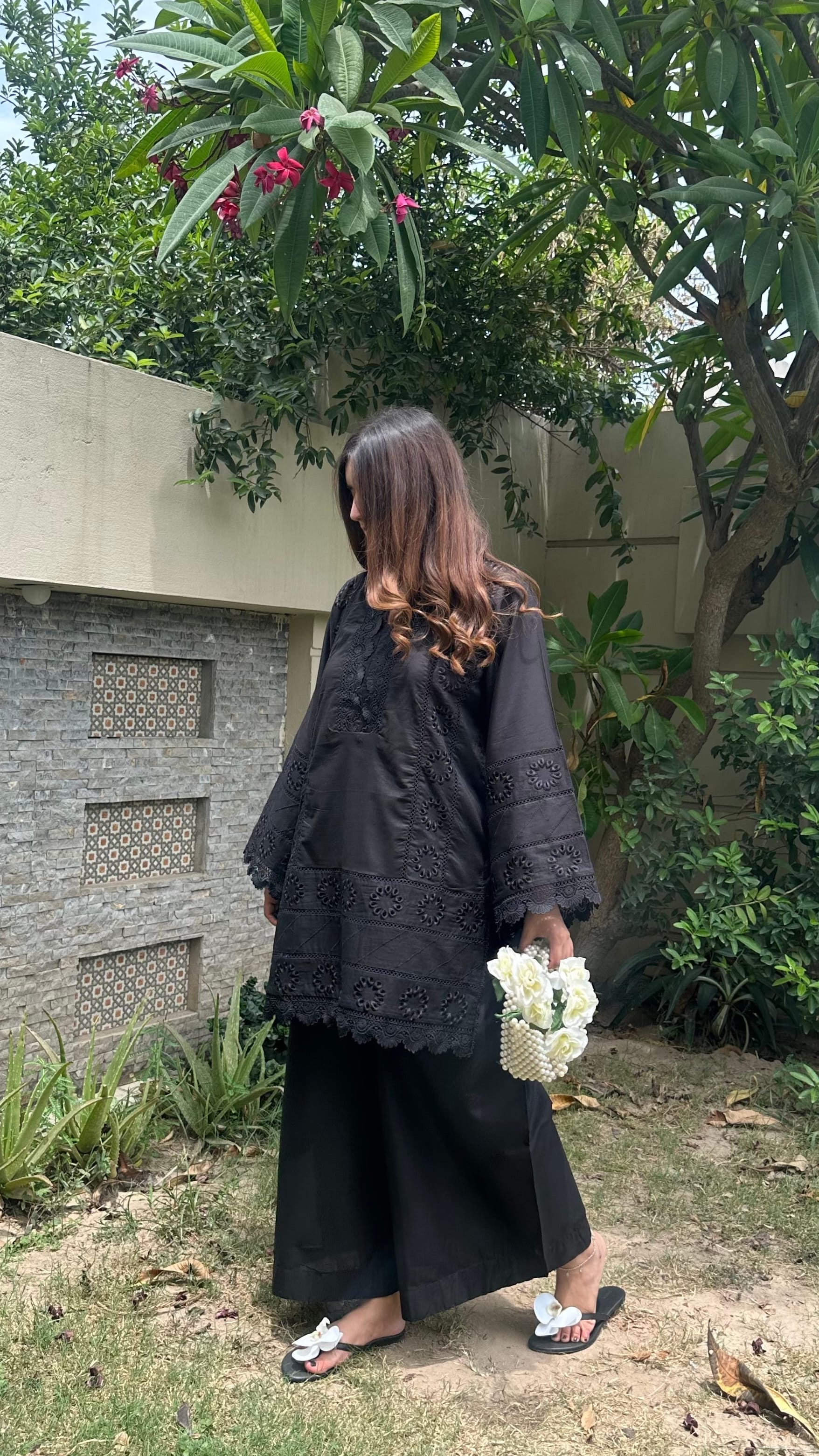 Meera Noor Black Embroidered Co-Ord Set
