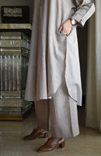Light Brown Checks Antifit Co-ord Set in Handwoven Cotton
