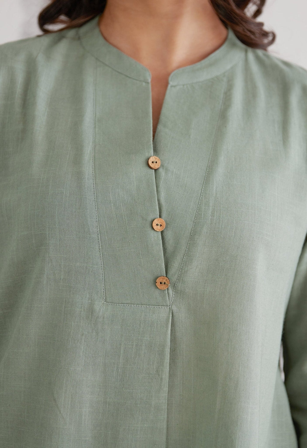 Cotton Slub Solid Moss Green Coord Set