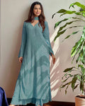 Aarika Rama Pink Chikankari Kurta Palazzo Set