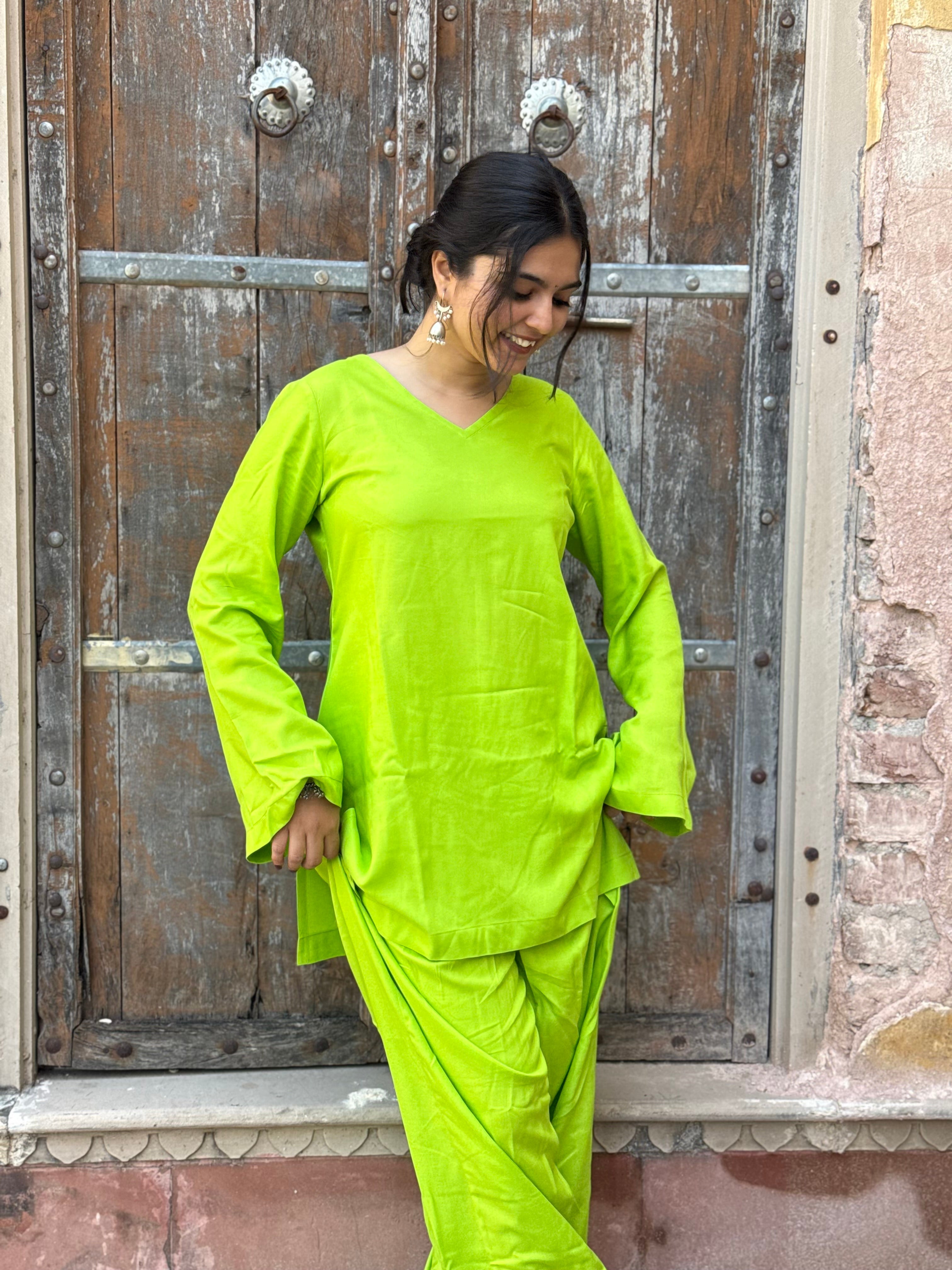 Neon Lime Farshi Salwar Set