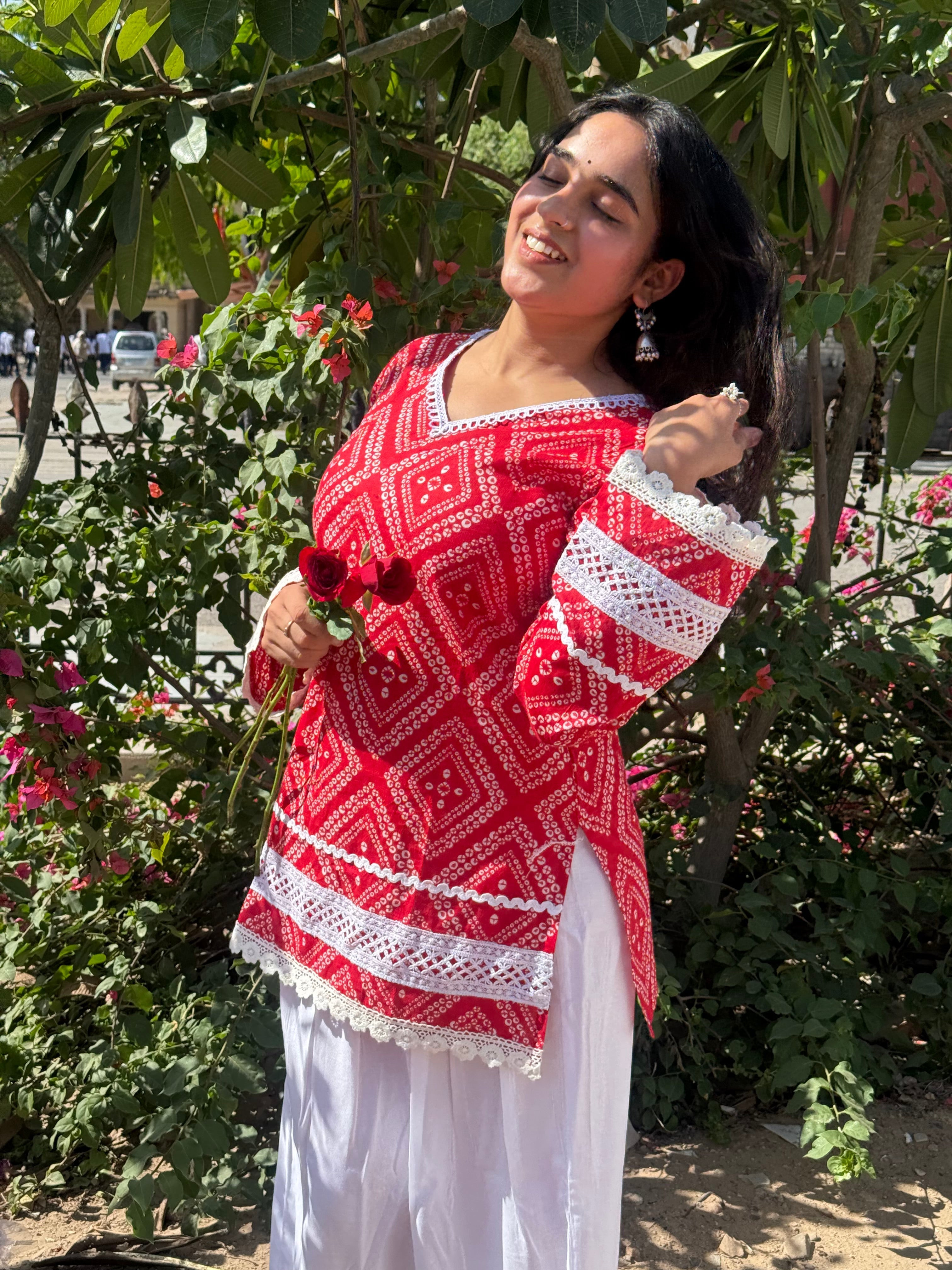 Rangrez Red Lace Farshi Salwar Set