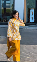 Zareen Mustard Bloom Farshi Suit Set