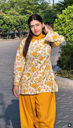 Zareen Mustard Bloom Farshi Suit Set