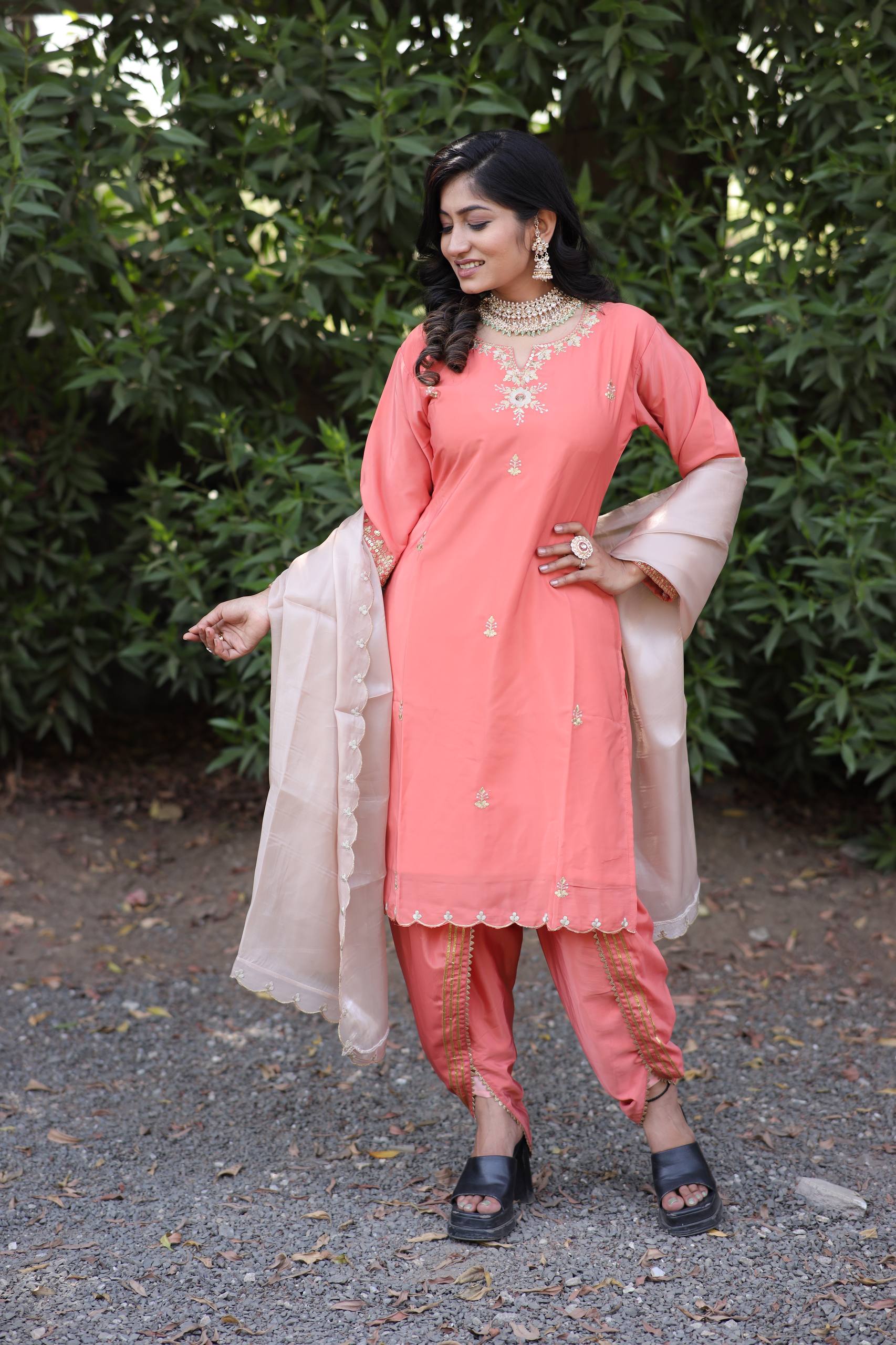 Myra Blush Bloom Peach Suit Set