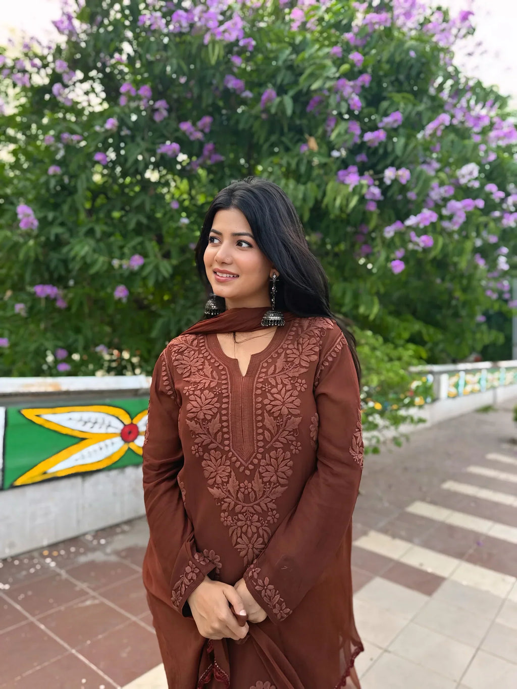 Vanya Brown Georgette Kurta Set