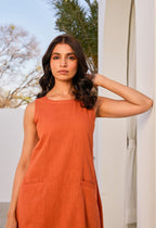 Rust Orange Cotton Coord Set